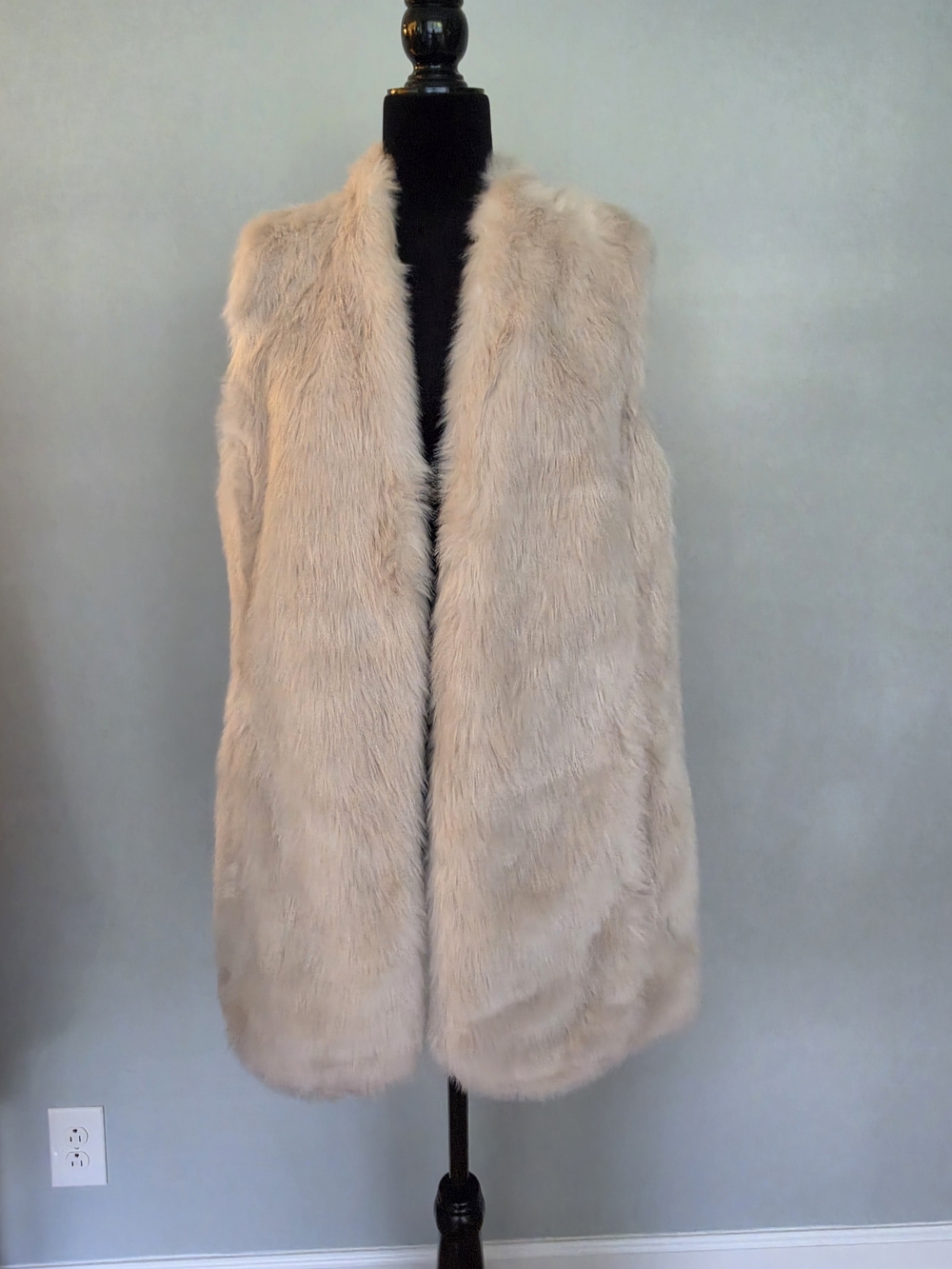 Banana Republic Cream Faux Fur Coat